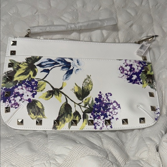 White House Black Market Handbags - NWT White House Black Market Floral Studded Clutch
